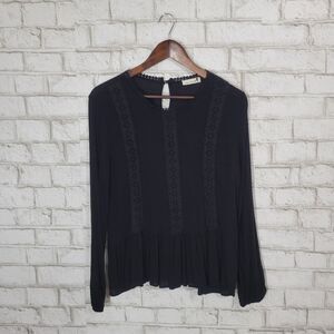 Mindy Maes Market black ruffle blouse